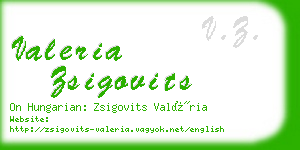 valeria zsigovits business card